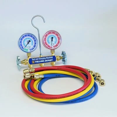 Yellow Jacket 41211 Test and Charging Manifold with 60" Hoses R22/134a/404A - Image 1 of 4