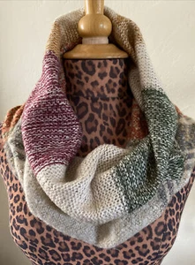 Knit Turtleneck Scarf Multicolor Fall Color One Size Wear Different Ways Unisex - Picture 1 of 6