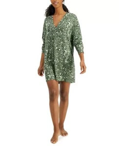Jenni Women's Printed Long-Sleeve Sleep Shirt, Green, Large - Picture 1 of 1