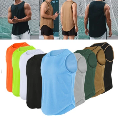 Herren Fitness Canotte Lose Gym Muskel Bodybuilding Sport Workout Weste Tank ☆ - Immagine 1 di 4