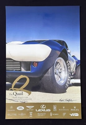 2008 Quail Motorsports Gathering Poster 1963 CORVETTE Grand Sport BONDURANT EXC - Image 1 of 4