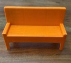 1973 Vintage Barbie Townhouse Doll Orange Plastic Couch/ Bench Mattel Furniture