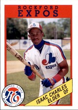 1990 Rockford Expos Litho Center #8 Isaac Charles Elder Los Angeles California
