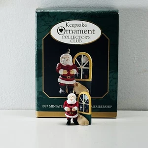 Hallmark Miniature Ornament Jolly Old Santa Members VTG 1997 Christmas Keepsake - Picture 1 of 7