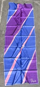 Vtg Vera Neuman Blue Purple Gold Oblong Polyester Scarf 14" x 44" japan - Picture 1 of 3