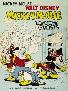 POSTER FILM TOPOLINO FANTASMI SOLITARI raro vintage - Foto 1 di 1