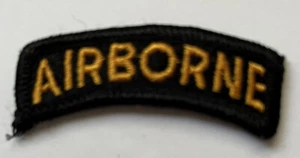 US ARMY PATCHES - AIRBORNE TABS - GOLD ON BLACK - Picture 1 of 2