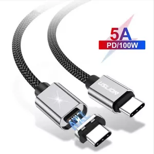 Fast PD Charger Cable USB C to Type C For MacBook Pro Air iPad 100W 5A Magnetic - Picture 1 of 12