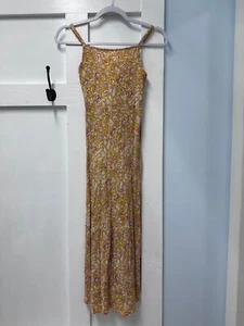 PREOWNED OLD NAVY GIRLS MAXI DRESS SIZE 10-12 YELLOW FLORAL - Picture 1 of 5
