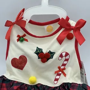 Christmas Dog Outfit Size Medium Red Plaid Dress Fab Dog Pet NEW - Picture 1 of 12