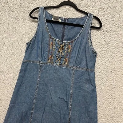 Vestido para mujer Faded Glory Y2K 16 azul denim cachemira con cordones boho renacentista Foto 1 de 4