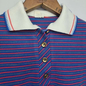 Vtg 80s Sears Girls Size 5 Embroidered Smock Dress Shirt Red White Blue USA - Picture 1 of 3