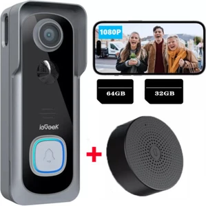 ieGeek 2K HD Video Doorbell Camera with Chime Smart Video Door bells with Camera - Picture 1 of 14