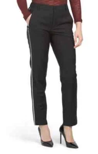 NWT $348 Zadig & Voltaire Pomelo Pant Black Virgin Wool Tuxedo Stripe 36 - Picture 1 of 7