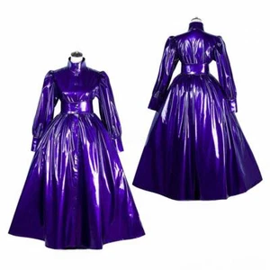 Sexy Sissy Niña Doncella Púrpura PVC Vestido Largo Disfraces Cosplay CD/TV A medida - Imagen 1 de 4