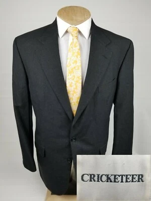 Cricketeer Mens Sport Coat 44L Charcoal Gray Blazer 2 Button Wool Jacket - Image 1 of 4
