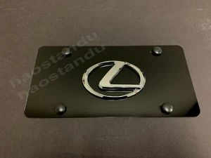 1x 3D "LexusLOGOstyle" emblem Aluminum BLACK Color Front Plate RUST FREE - Picture 1 of 2