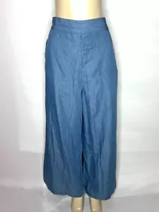 JESSICA SIMPSON STONEWASH CHAMBRAY WIDE LEG JEAN SIZE XL - Picture 1 of 3