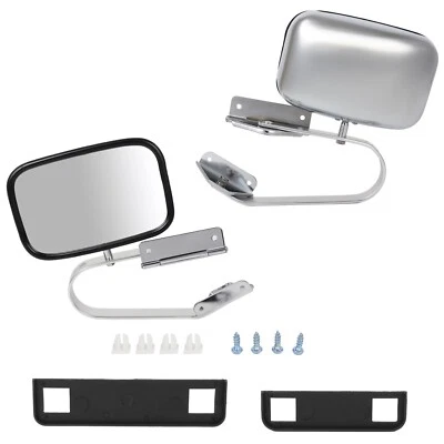 For 80-96 Ford F150-F350 Truck Pickup Left+Right Manual Side View Mirrors Pair Foto 1 de 4