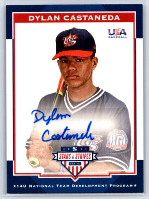 2017 USA Baseball Stars & Stripes Dylan Castaneda #32 14U Natl Team Sigs /399 - Image 1 of 2