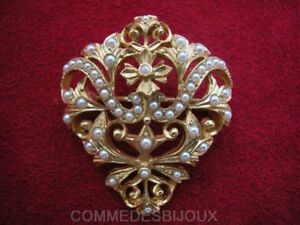Broche "Néo Classique" N° 1 ciselée Perles Nacre - Bijoux Cadeau Collection