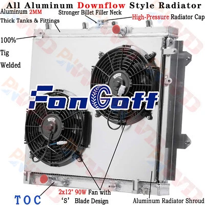 3 Row Aluminum Radiator Shroud Fan For 2010-2022 2013 Toyota 4Runner SR5 4.0L AT Foto 1 de 4