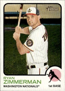 2022 Topps Heritage #199 Ryan Zimmerman Washington Nationals Baseball - Picture 1 of 2