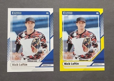 Nick Loftin - Royals - 2024 Donruss - Base & Yellow Flood Parallel - #52 - Image 1 of 2