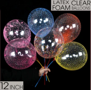 100 Pcs Latex Balloons 12'' Clear with Foam Balloon Large For Party Wedding - Picture 1 of 9