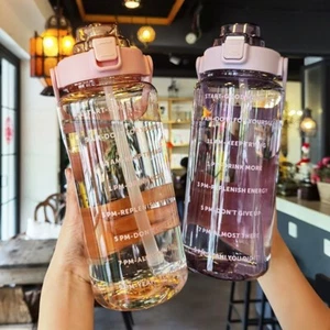 Large capacity plastic straw water cup water bottle high value big fat cup water - Picture 1 of 9