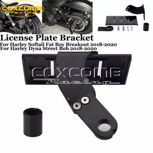 Side Mount License Plate Bracket For Harley Softail FXBR FLFBS Dyna FXDB 2018-20 - Picture 1 of 9