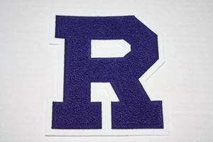 Vintage School Letterman Varsity Felt Letter R Sports patch PURPLE wool - Picture 1 of 1