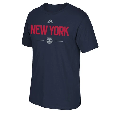 New York Red Bulls MLS Adidas Authentic Graphic Men's Navy Blue T-Shirt Cover