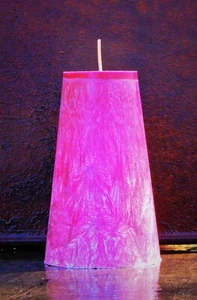 220hr Hot Pink SAGE, PATCHOULI, LAVENDER & VANILLA Scented Natural CONE CANDLE - Picture 1 of 24