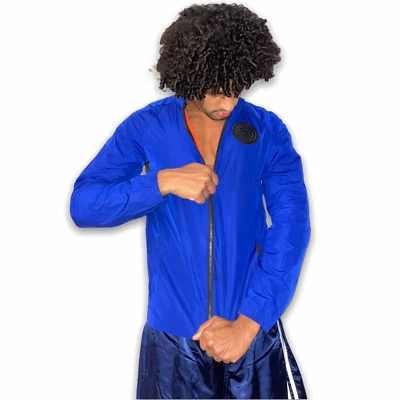 Veste Nike Vintage RARE Windrunner En Nylon Glanz Football Soccer Bleue - Photo 1/4