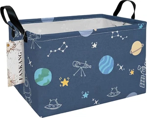 Storage Bins, Nursery Hamper Canvas Laundry Basket Foldable with Waterproof PE C - Picture 1 of 40
