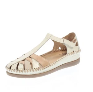 Pikolinos Cadaques - Sandali In Pelle Bianco - Donna Scarpe Sandali Plateau - Imagen 1 de 4