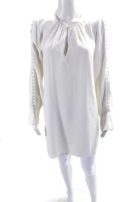 Vestido Joie Mujer Manga Larga Cuello en V Borde con Botones Blanco Talla Extra Pequeño Foto 1 de 4