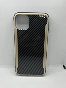 nicexx custodia antiurto in fibra di carbonio compatibile con iphone 11pro nero/oro - Foto 1 di 4