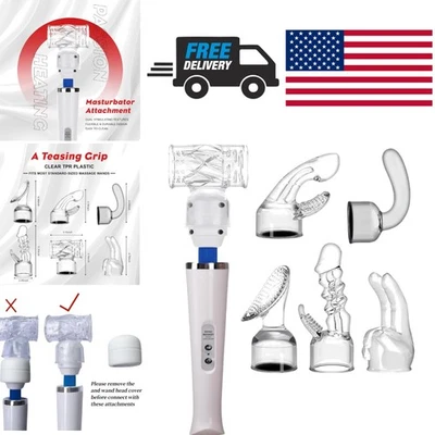 Durable 6 Piece Wand Attachments Set for Targeted Muscle Relief and Relaxation - Image 1 of 4