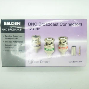Box of 50 Belden 4505RBUHD3 12 GHz 3-Piece B50 BNC Crimp Connector - Picture 1 of 3