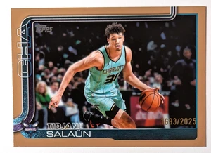 25-26 Topps Basketball Tidjane Salaun #71Gold Parallel /2025 HORNETS - Picture 1 of 2