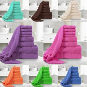 8 Piece Towel Bale Set 100% Egyptian Cotton Hotel Quality Face Hand Bath Towels - Picture 1 of 35