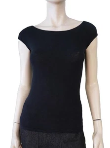 JAMES PERSE sz 2 Black Cotton Jersey Scoop Neck Top T-Shirt - Picture 1 of 2