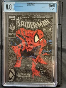 Spider-Man #1 Silver  WHITE Marvel 1990 McFarlane - CBCS 9.8 IMO Better than CGC - Picture 1 of 2