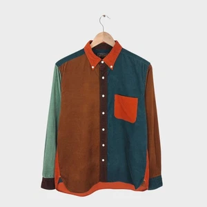 BEAMS PLUS Men's Made in Japan Multicoloured Colourblock Fine Corduroy Shirt - M - Picture 1 of 6