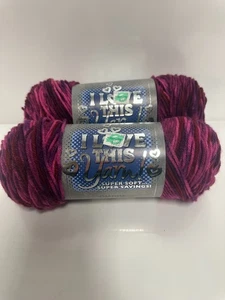 ¡Me encanta este hilo! Secrets super suave 5 oz 251 yds púrpura multicolor - Imagen 1 de 4
