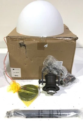 Golden Lighting Hines 1-Light Rubbed Bronze with Opal Glass Pendant - Image 1 of 3