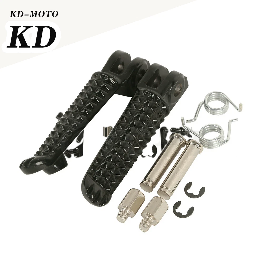 Black Front Footrest Foot Pegs Fit For Yamaha YZF R6 1999-2020 YZF R6S 2003-2009 - Image 1 of 4