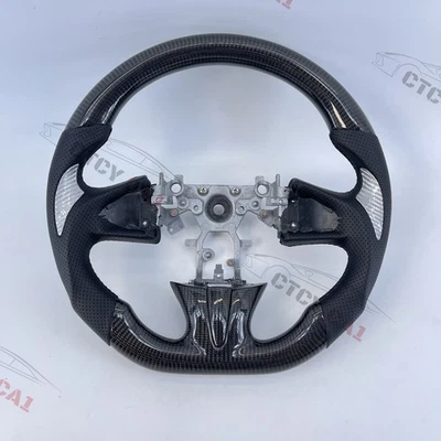 Volante de fibra de carbono personalizado para Infiniti Q50 QX50 con empuñaduras/ajuste para pulgar Foto 1 de 4